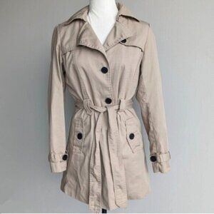 Free/Quent camel tan beige belted trench coat